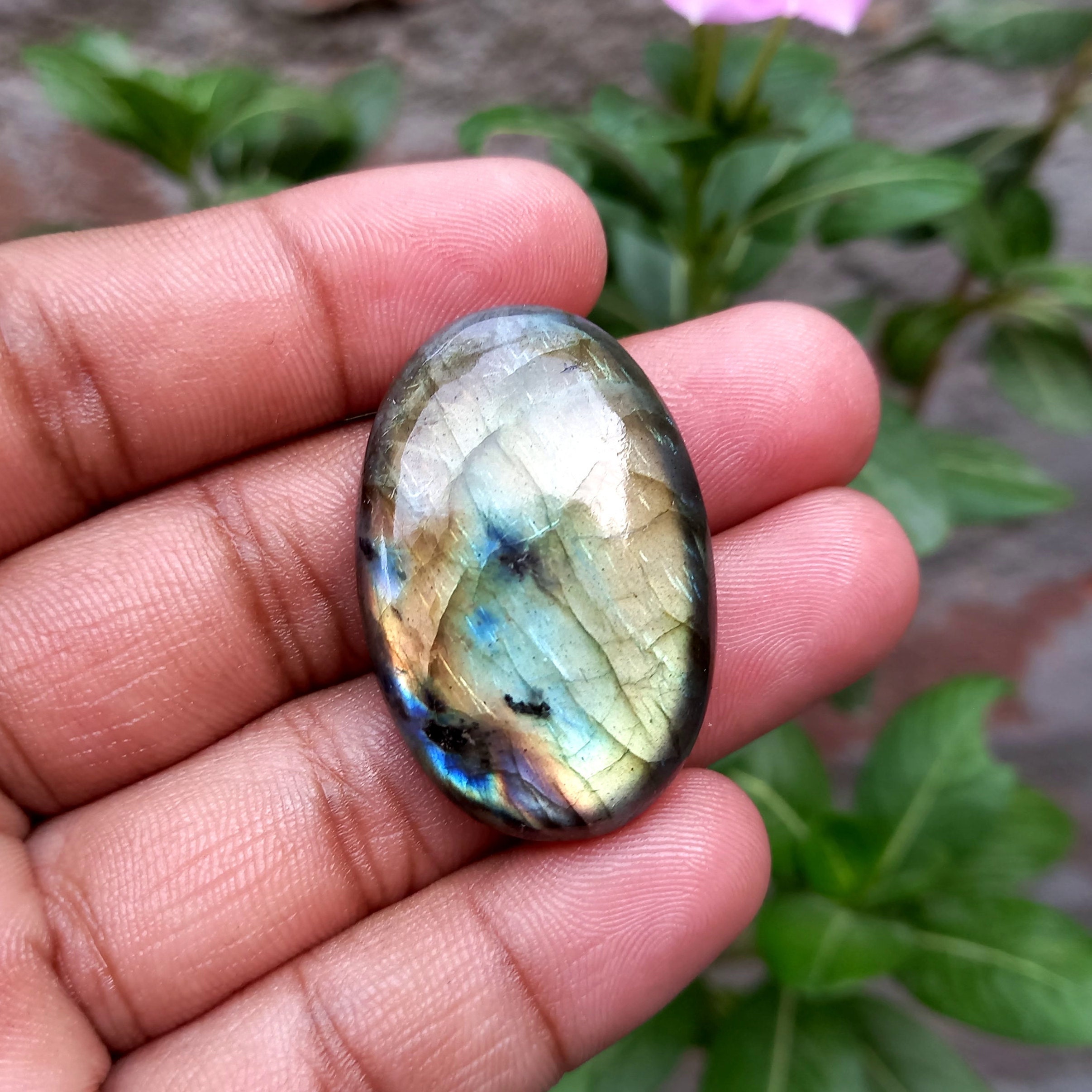 Tri Colors Labradorite Cabochon Oval Labradorite Gemstone Etsy