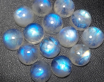 Rainbow Moonstone Cabochon, 8mm Round Gemstone
