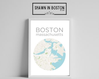 POSTER | Boston City Map Poster, Print, Canvas, Foam Board
