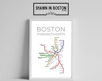 POSTER | MBTA Subway Map Poster, Print, Canvas, Foam Board