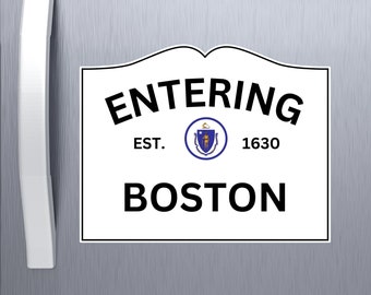 MAGNET | Entering Boston Street Sign Magnet 3"x2.5"