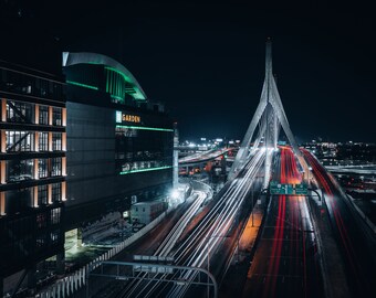 PHOTO | Zakim Bridge at Night| Paper, Canvas & Foam Board Prints | Always FREE Photo Shipping!