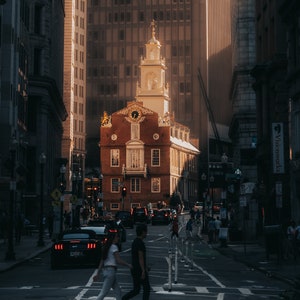 PHOTO | Bostons Old State House at Sunset | Paper, Canvas & Foam Board Prints | Always FREE Photo Shipping!