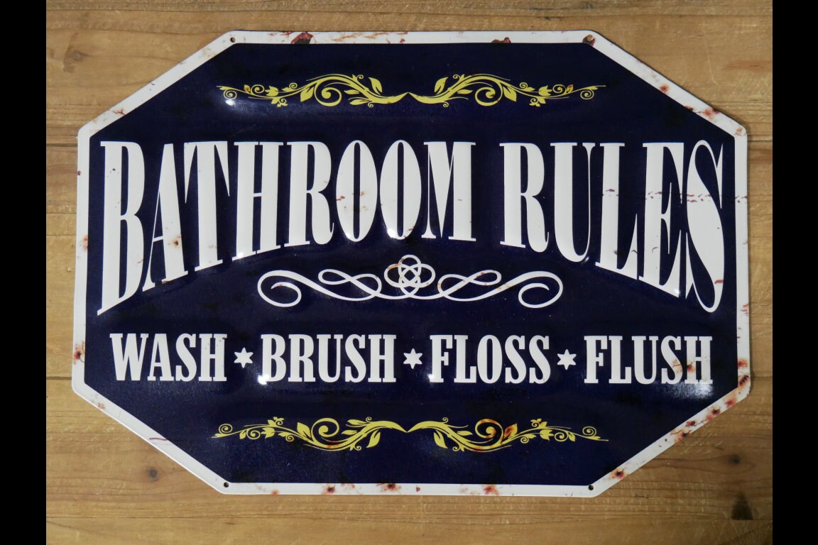 Reglas de baño señal de pared decoración del hogar lavado | Etsy