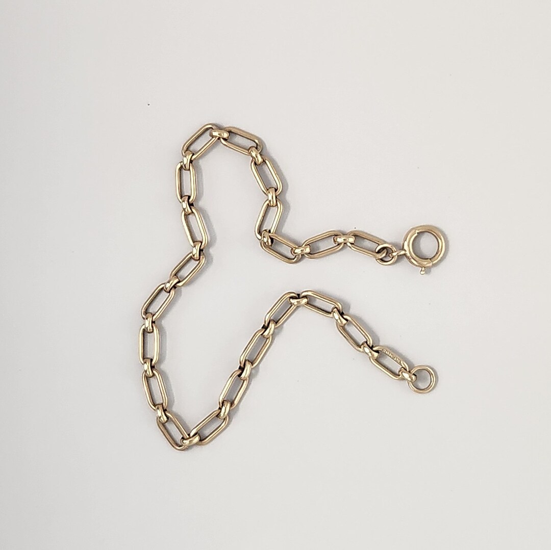 Ladies Bracelet 9ct (375, 9K) Yellow Gold Figure 8 Link Diamond Bracelet main image 1