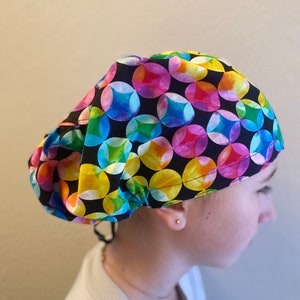 Kaleidoscope of Color Scrub Cap, Euro Scrub Cap, surgical scrub hats, scrub hat, scrub caps for women, surgeon scrub caps