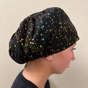 Splatter Paint Scrub Cap, Euro Scrub Cap, surgical scrub hats, scrub hat, scrub caps for women, surgeon scrub caps