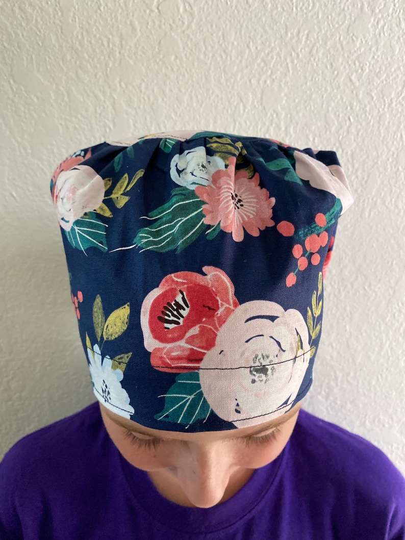 Navy Blue Scrub Cap Euro Scrub Cap Surgical Scrub Hats Etsy