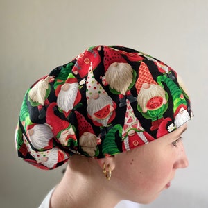 Summertime Gnomes Scrub Cap, Euro Scrub Cap, surgical scrub hats, scrub hat, scrub caps for women, surgeon scrub caps