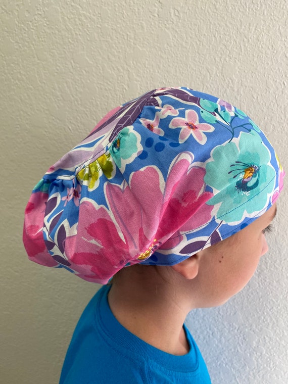 Fun Floral Scrub Cap Euro Scrub Cap 
