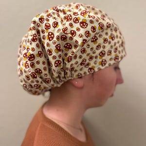 Baby Mushrooms Scrub Cap, Euro Scrub Cap, surgical scrub hats, scrub hat, scrub caps for women, surgeon scrub caps