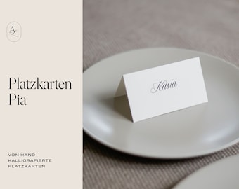 Namensschild Hochzeit gefaltet | Aufsteller Platzkarten Namensschilder Tischkarten Sitzkarte | Kalligrafie Papeterie Hochzeitsdeko Tischdeko