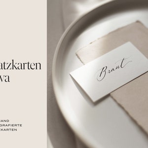 Etiqueta de nombre 'Alva' para boda o evento | Tarjetas de lugar, tarjetas de mesa, tarjetas de asiento, caligrafía, papelería, decoración de bodas, decoración de mesas, decoración