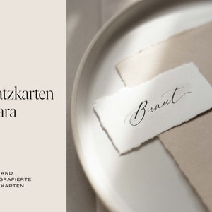 Etiqueta con nombre 'Mara' para boda o evento | Tarjetas de lugar, tarjetas de mesa, papel hecho a mano, caligrafía, papelería, decoración de bodas, decoración de mesas, decoración