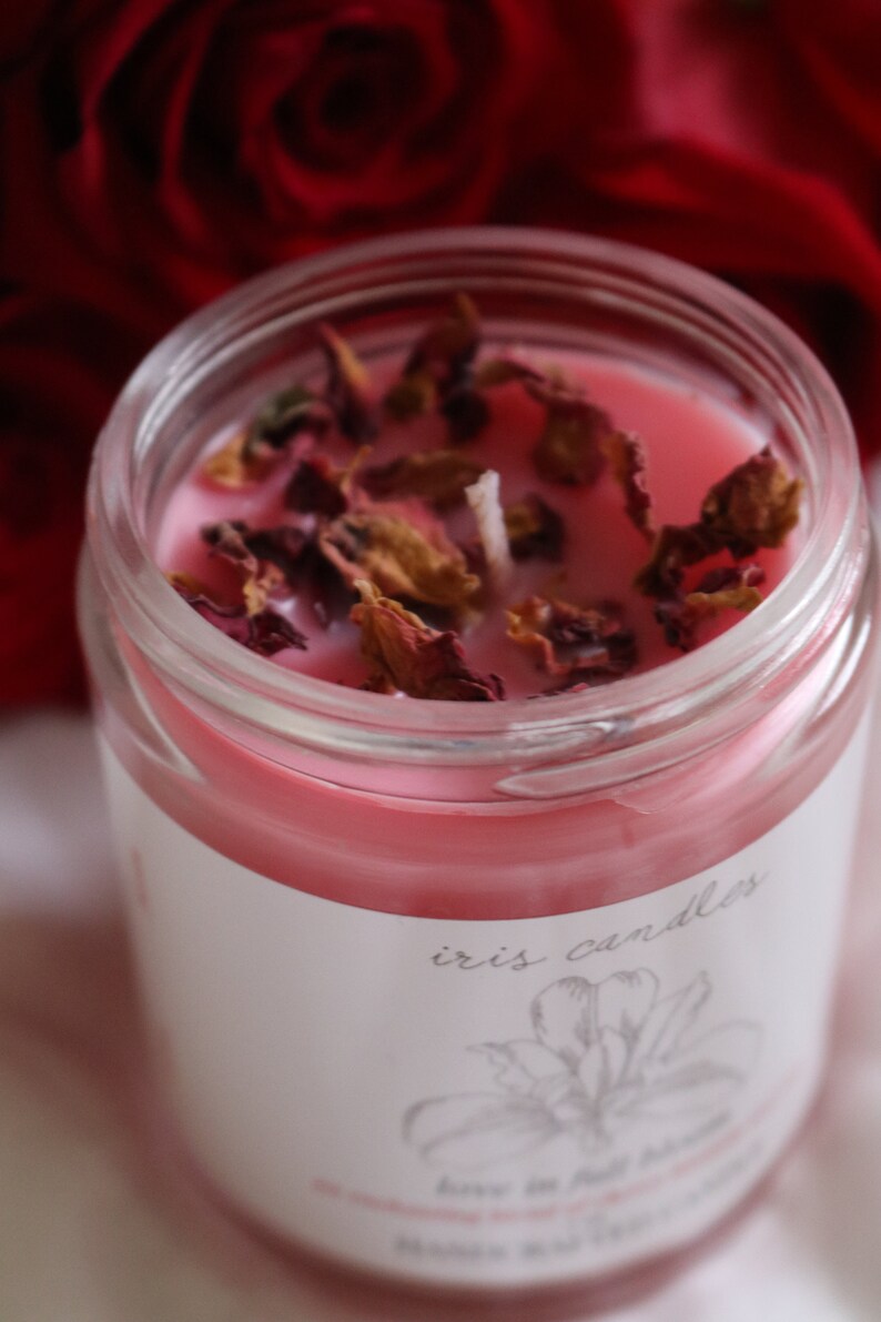 100/% All Natural Iris Candles Love in Full Bloom Love Manifestation Candle with Cherry Blossom and Rose Scent