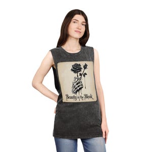Stonewash Cotton Tank Top: Sleeveless Muscle Tee, Beach Workout Shirt