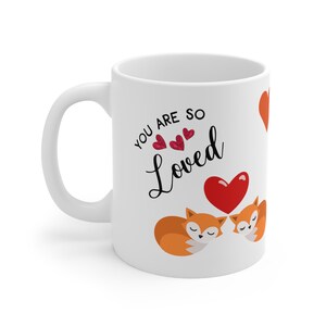 You Are So Loved - Sleeping Kitties Ceramic Mug Gift for Couple Coffee Mug Gift for Her Tea Cup Gift for the Home His and Hers Wedding Gift