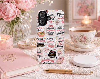 KDrama Fan Pattern phone case | Korean drama stickers collage