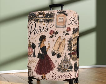 Italia travel collage Luggage Cover | Ciao Bella, vintage car, coastal scene