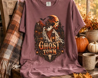 Ghost Town Ghoul design T-Shirt | Halloween haunted western night