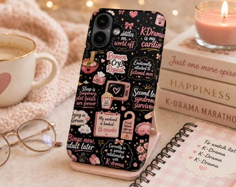KDrama Pattern Phone Case | Cute Kdrama Quotes and Icons