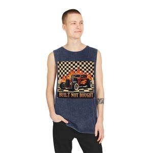 Stonewash Cotton Tank Top: Sleeveless Muscle Tee, Gym & Beach Wear