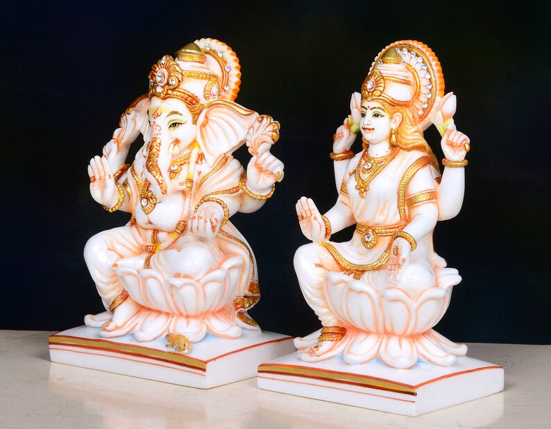 Lakshmi Ganesha Statue Ganesh Statue Lakshmi Statue Laxmi Etsy