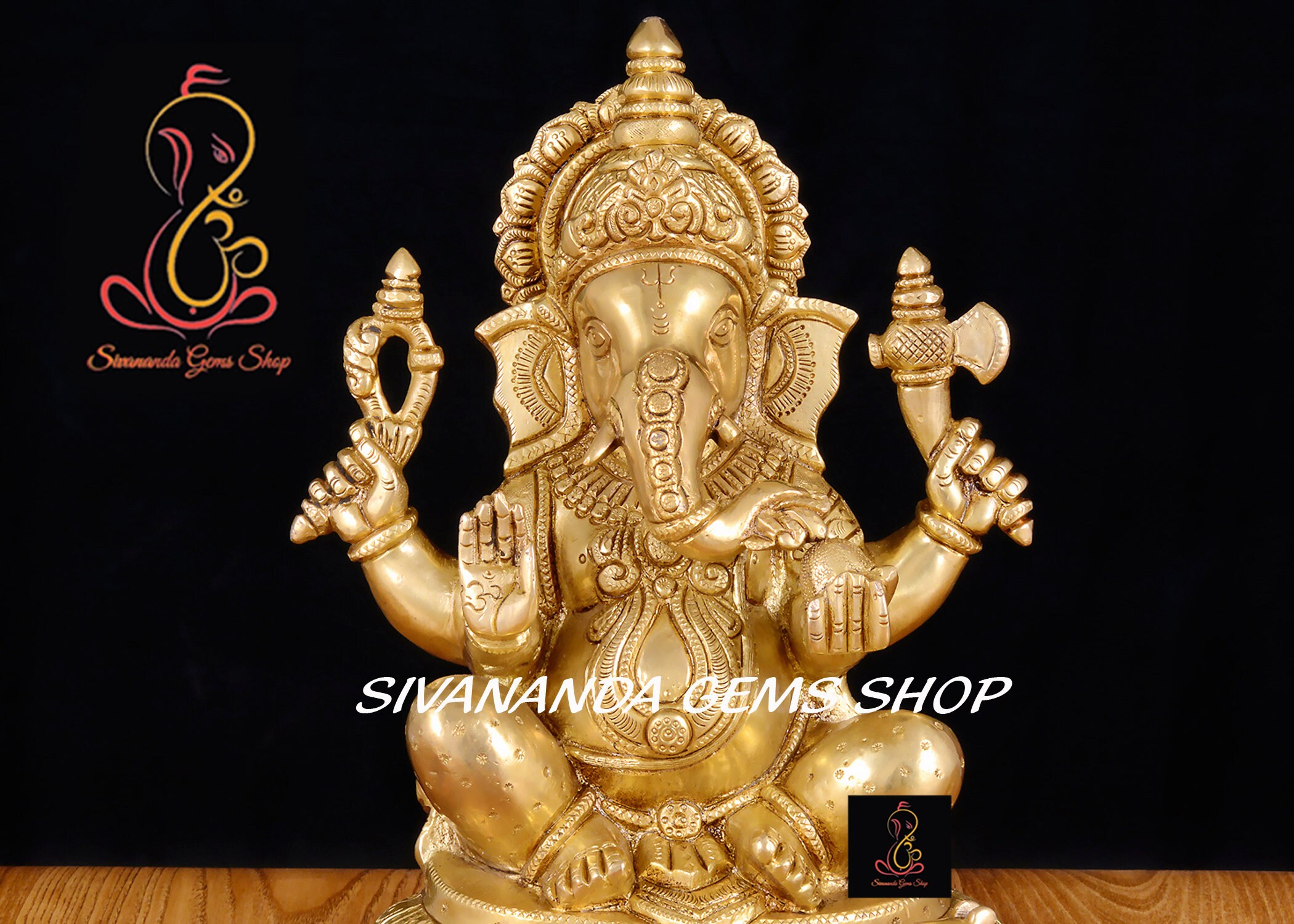 真鍮製ガネーシャ像：10インチのヒンドゥー教の象神像 - Etsy 日本