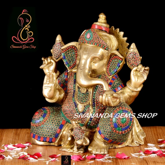 五面ガネーシャ像 仏像 真鍮製 アンティーク 和 五面ガネーシャ像 仏像