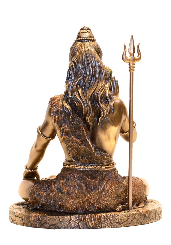 10インチの銅製シヴァ像：マハデヴ、トリシュール、ヒンドゥー教の神