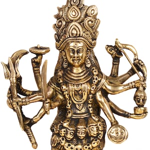 Estátua de Kali, Estátua da Deusa Kali, 10,8&quot;, Parvati, Kalika, estátua de Kali Shiva, arte indiana, divindades, deusa hindu da destruição, poder e criação.