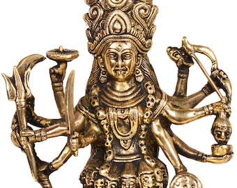 Statue de Kali, statue de la déesse Kali, 10,8 pouces,Parvati,Kalika,statue de Kali shiva,art indien,divinités,déesse hindoue de la destruction,pouvoir et création.