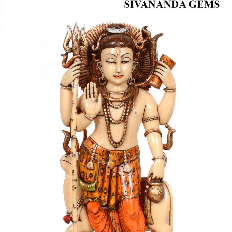 Shiva Statue' With the White Bull Nandi Mahadev' Shiv 