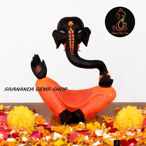 Abstrakte Ganesha-Statue, 23 CM, Ganesh-Statue, Polyharz Ganesha Idol, hinduistischer Elefantenkopfgott, Vinayak Ganpathi, hinduistische Gottheit des Glücks.