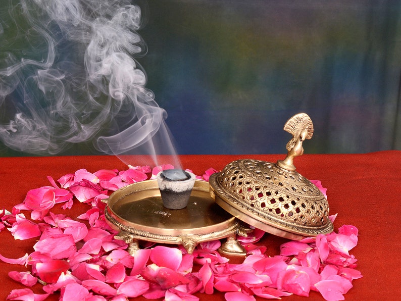 Brass Incense Holder Incense Burnerbrass Dhoop Box Diya Etsy
