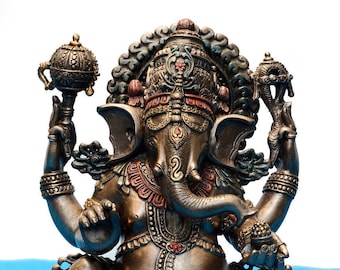 Ganesh Statue, Lord Ganesha Statue, 5.5inches, Ganesh Statue, Vinayaka Statue, Ganesh for Altar, Elephant God, Good Luck God, Ganesha Statue