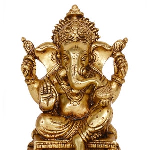 Ganesh Statue, 6.5 inch, Lord Ganesha Statue, Brass Ganesha Statue, Ganesha for Alter, Ganesha Statue, Vinayak Statue, Elephant God, Ganpati