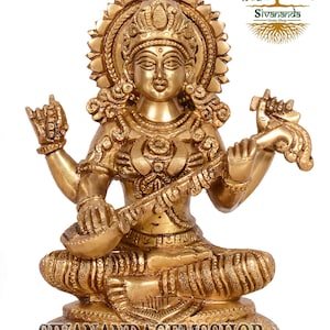 Saraswati Statue, Goddess Saraswati Statue, inch, Gayatri, Sitting Saraswati, Indian Arts, Gift, Goddess of Knowledge, Music, Art & Wisdom