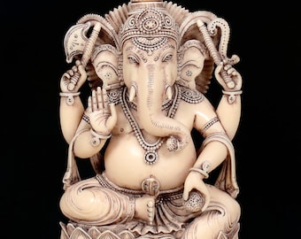 Ganesh Statue, Lord Ganesha Statue, , Marble Dust Ganesha, Ganesha Statue, White Ganesha, Ganesha, Elephant God, Vinayaka Statue