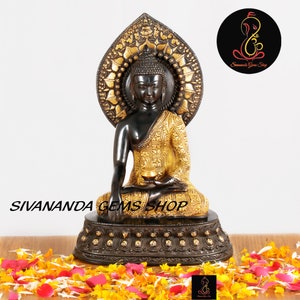 Lord Buddha statue" Buddha Statue In Brass ' Shakyamuni Buddha " Gautama Buddha Idol " Buddhist Deity " Meditating Buddha " 33 CMS Buddha