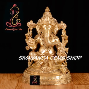 Ganesh Statue , Lord Ganesha Statue, 11 inches, Small Ganesha Statue, Brass Ganesha, Ganesh for Altar, BIG Vinayak Statue, Ganesha Statue
