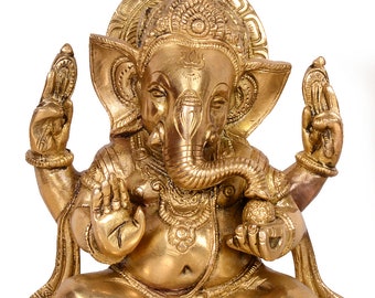 Ganesh Statue, Lord Ganesha Statue, 6.5” Brass Ganesha Statue, Ganesha for Alter, Vinayak Statue, Hindu Elephant God figure, Ganpati idol