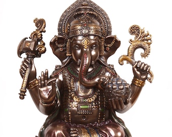 18" Lord Ganesha Statue: Hindu God of Luck & Prosperity