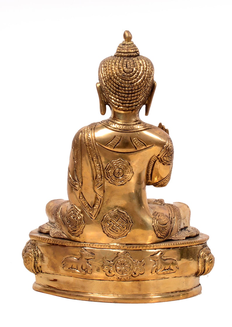 Peace,Meditation,Zen,Buddhism,yoga,love Buddha for Decor Handmade Indian Brass Buddha 10 inches Blessing Buddha Small Size
