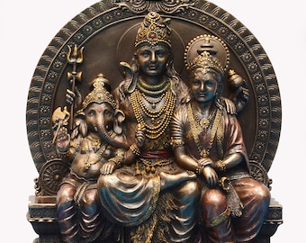 Shiva family statue, 8 inches, shiva statue, lord shiva , religious statue, shiva family statue, goddess parvati , shiv parivar