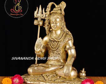 真鍮製シヴァ神像：ヒンドゥー教の瞑想の神（37 CM） - Etsy 日本