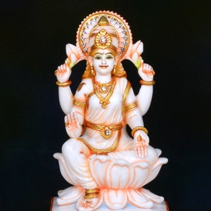 Goddess Lakshmi Statue, Goddess Laxmi Statue, Sitting Lakshmi. Hindu Goddess of Wealth, abundance, good fortune, fertility & prosperity. 7.3