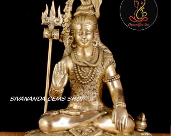 真鍮製シヴァ神像：ヒンドゥー教の瞑想の神（37 CM） - Etsy 日本