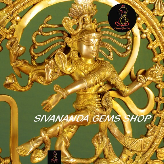 大型真鍮製ナタラージャ像、踊るシヴァ神像、ヨガ装飾品（51cm