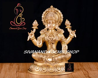Lakshmi Goddess Statue,Brass  Idol,Goddess of Wealth,Diwali Indian Gift,Hindu Maa of Wealth,Good fortune,Fertility & Prosperity